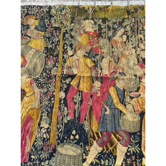 Vintage French Screen Printed Tapestry, 1970s For Sale - Image 3 of 18