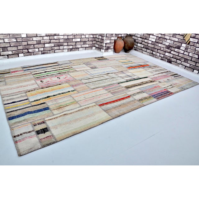 Oversize Vintage Stripe Kilim Rug For Sale - Image 10 of 10