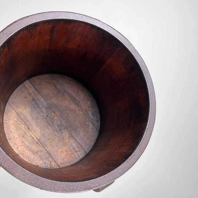 Brown Antique Meiji Handmade Rice Measure Buckets, Japan, Set of 2 For Sale - Image 8 of 12