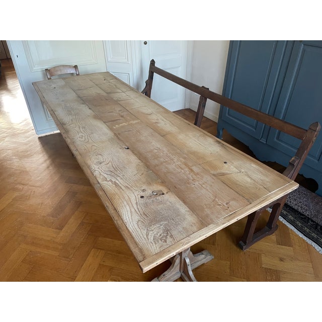 French Trestle Dining Table Table, 1890s For Sale - Image 5 of 18