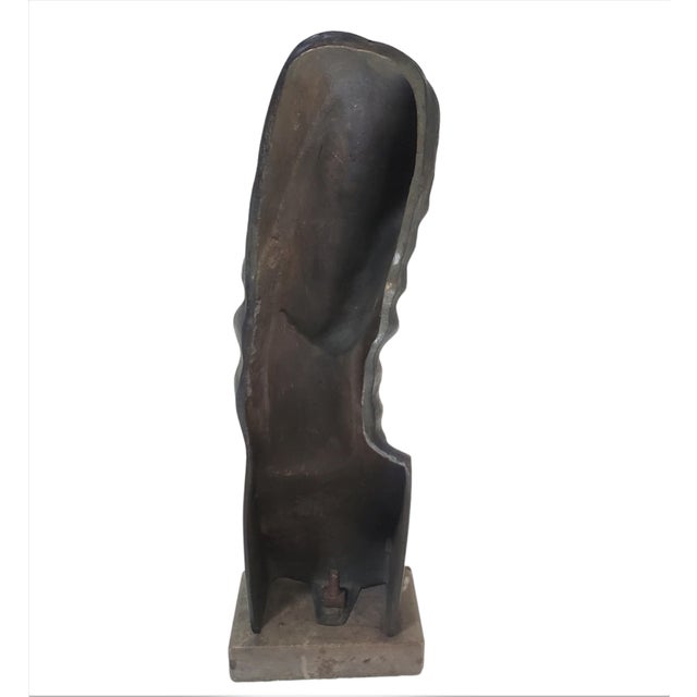 Early 20th Century Minimalist Bronze Sculpture / Portrait / Bust of a Woman by Adam Antes For Sale - Image 9 of 12