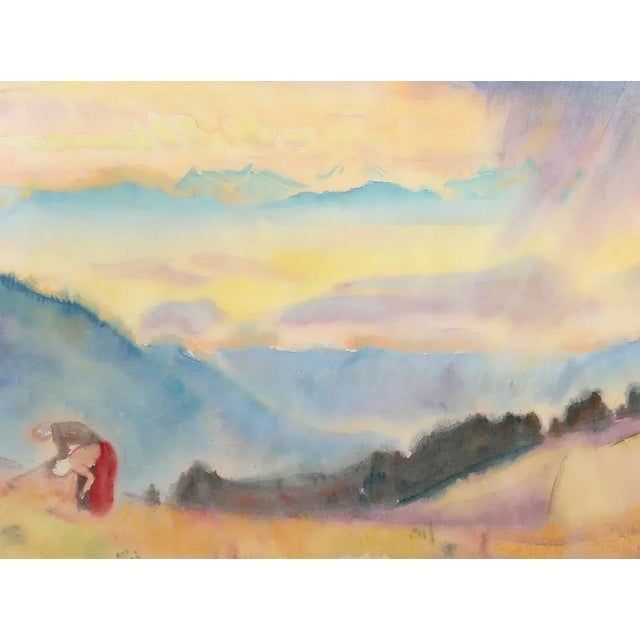 Hans Brasch, Large Expressionist Watercolor, 1927, Masters Student of Hans Thoma & Student of Ferdinand Hodler For Sale - Image 6 of 7