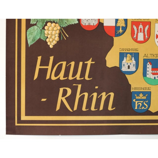 Illustration 1983 French Map Poster - Map of Haut-Rhin For Sale - Image 3 of 4