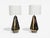 Modern Contemporary Modern Table Lamps, Distressed Bronze Glass Finish, Lucite, Usa - a Pair For Sale - Image 3 of 10