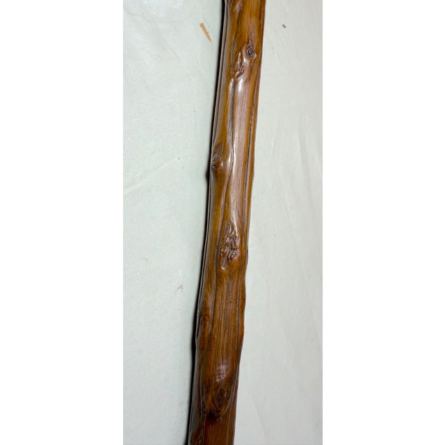 Antique 19th Century Tooled Sterling Silver Natural Wood Walking Stick Cane For Sale - Image 11 of 14