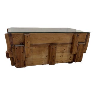 Vintage Industrial Coffee Table in Wooden Molds by Locomotive Factory in Martin, 1950 For Sale