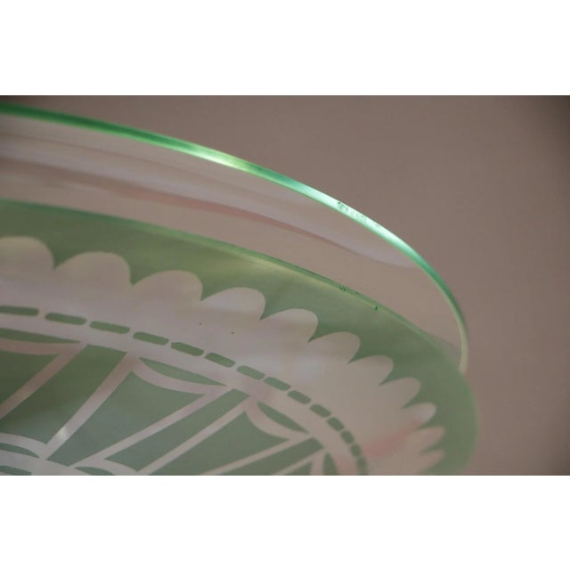 Italian Decorative Glass Double Disc Pendant Lamp, 1950s For Sale - Image 14 of 15