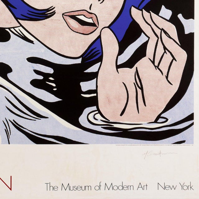 Pop Art 'Drowning Girl', Signed by Roy Lichtenstein, Very Large New York Museum of Modern Art Pop Art Exhibition Poster For Sale - Image 3 of 10