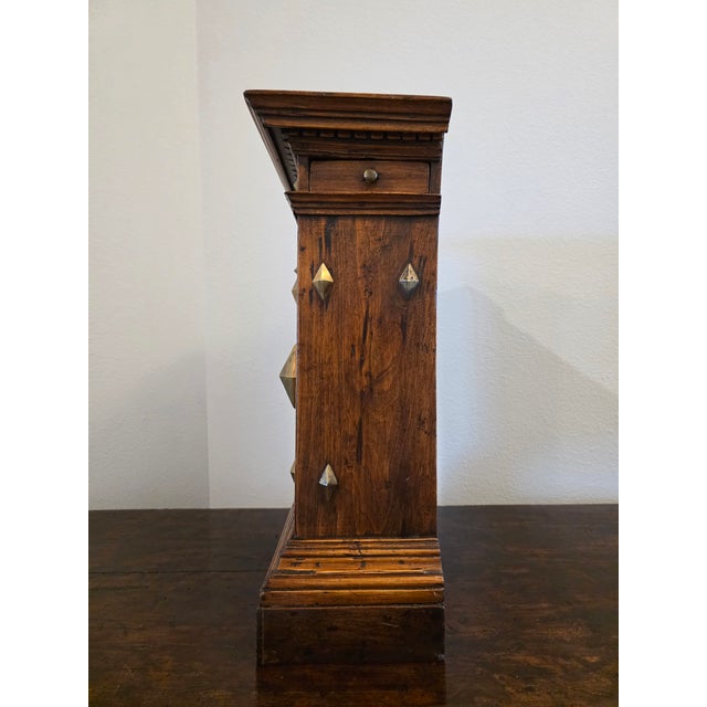 17th Century Tuscan Italian Renaissance Period Walnut Table-Top Cabinet / Wall Cupboard For Sale - Image 10 of 12