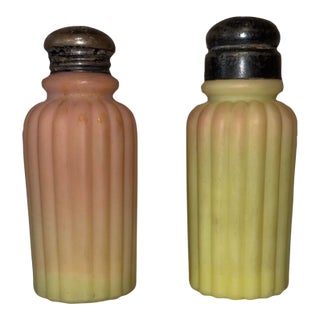 Late 19th Century Mt. Washington Burmese Art Glass Salt & Pepper Shakers - A Pair For Sale