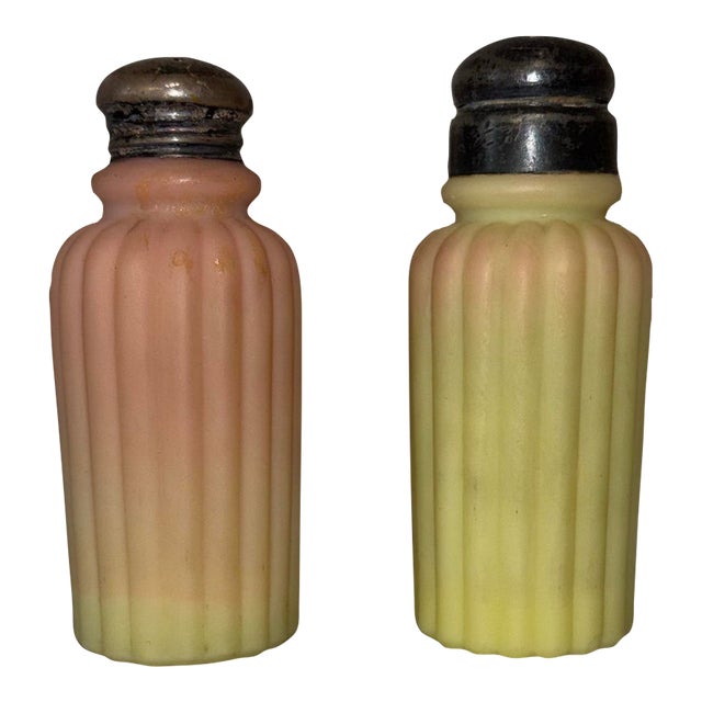 Late 19th Century Mt. Washington Burmese Art Glass Salt & Pepper Shakers - A Pair For Sale