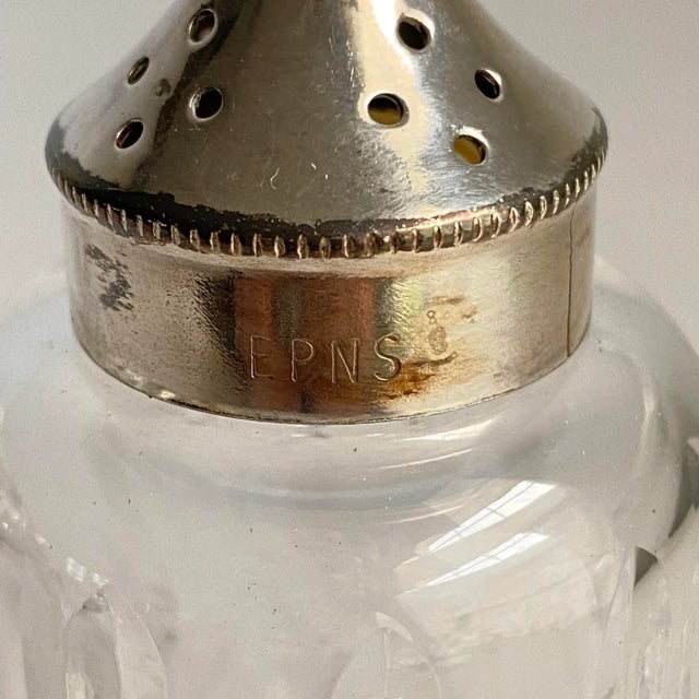 Silver Vintage Waterford Crystal Silver Plated Salt and Pepper Shakers a Pair For Sale - Image 8 of 10