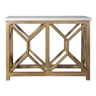 Limstone Top Console Table For Sale
