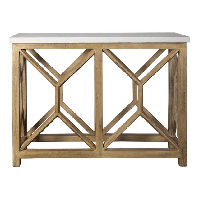 Limstone Top Console Table For Sale
