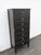 Distressed Painted Black Tall Narrow Lingerie Jewelry Chest 6334 For Sale - Image 13 of 13