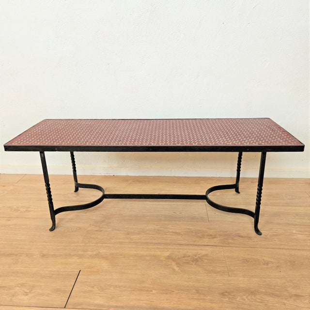 Vintage Ceramic and Iron Living Room Table, 1960s For Sale - Image 4 of 7