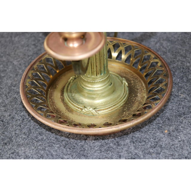 1950s French Directoire Louis XVI Style Gilt Metal & Tole Bouillotte Lamp For Sale - Image 13 of 14