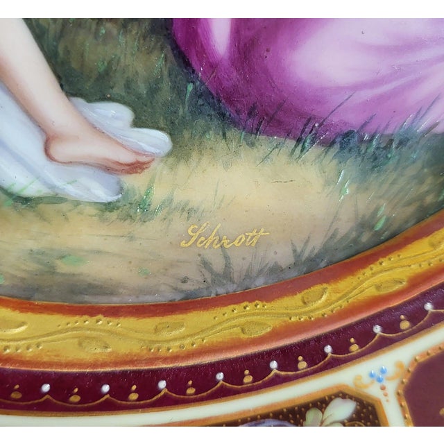 Austrian 19th C Allegorical Putti Royal Vienna Porcelain Plate by Schrott For Sale In New York - Image 6 of 12
