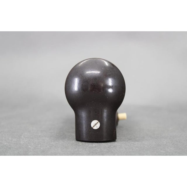 Art Deco Bakelite Tubular Wall Light with Milk Glass, Czechoslovakia, 1940s For Sale - Image 4 of 13