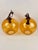 2010s Amber Smoked Glass Globe Pendant Lights - a Pair For Sale - Image 5 of 8