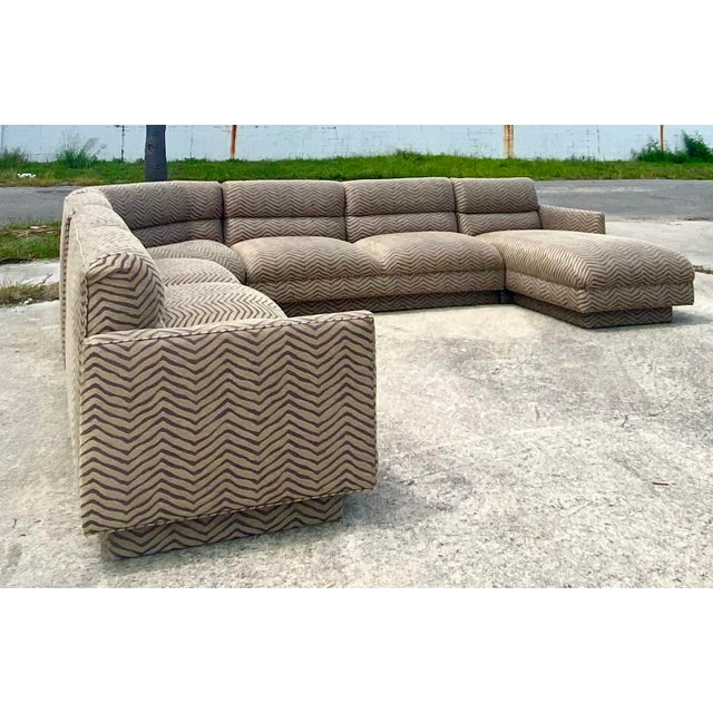 Contemporary Custom Chevron Stripe Sectional Sofa Chairish