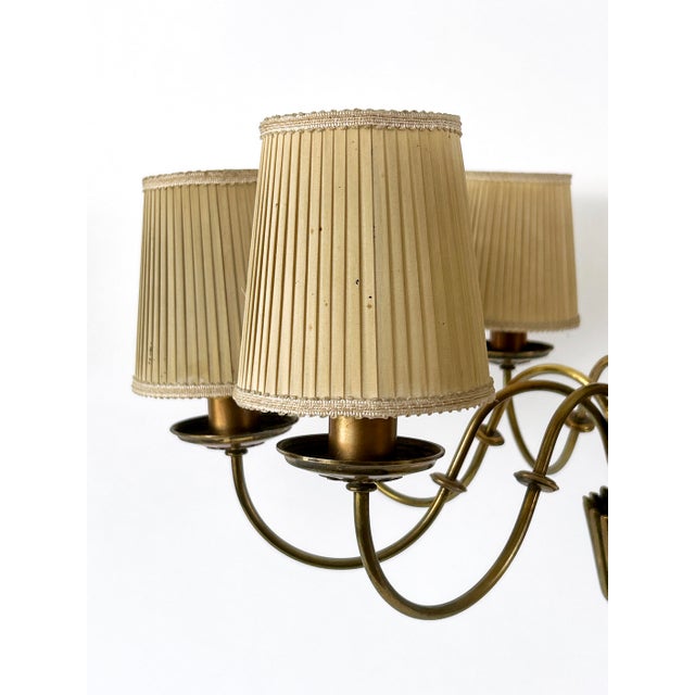 Metal Mid-Century 8-Armed Chandelier from Vereinigte Werkstätten München, Germany, 1950s For Sale - Image 7 of 18