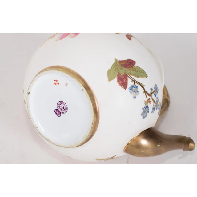 Royal Worcester Antique Royal Worcester Bush Ivory Tea Pot For Sale - Image 4 of 5