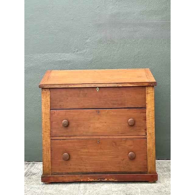 Vintage Tiger Maple Butlers Desk For Sale - Image 12 of 12