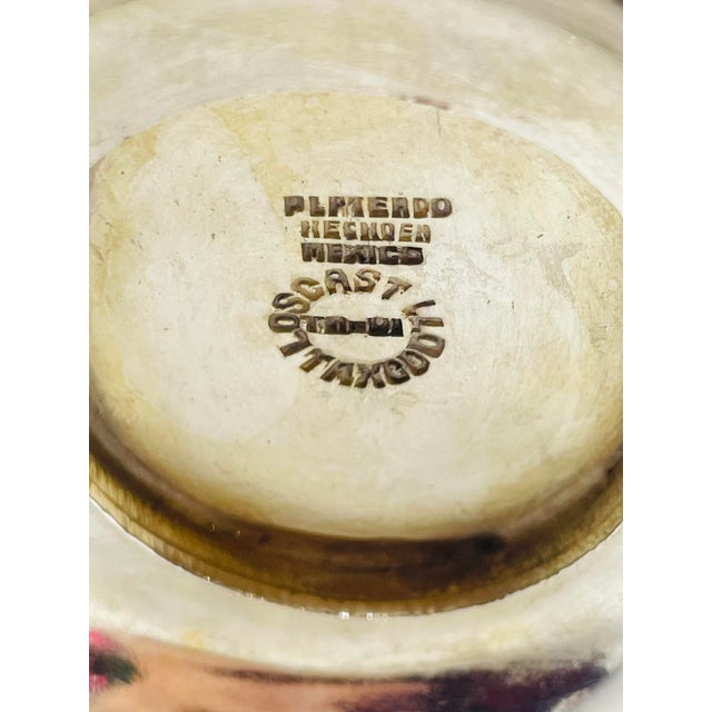 1960s Los Castillo Silver-Plated Pitcher With Lapis Bird Handle, Taxco For Sale - Image 16 of 16