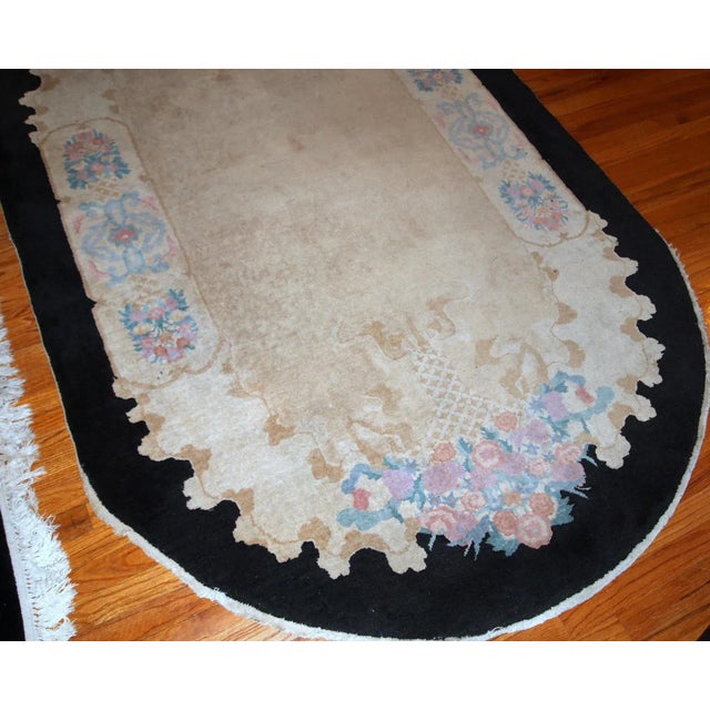Brown 1920s Handmade Antique Art Deco Chinese Rug 4.10' X 8' For Sale - Image 8 of 11