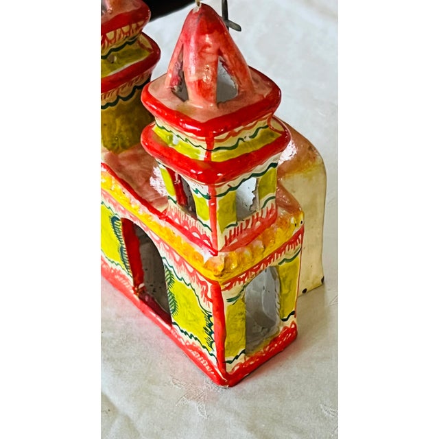 Vintage Made in Mexico Spanish Mission Votive Holder W/ # Sterling Crosses. For Sale In Chicago - Image 6 of 11