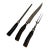 Vintage Stag Antler Carving Set - English Sheffield W/ Sterling Silver Ferrules - 3 PCS For Sale