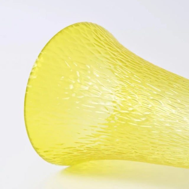 Yellow Yellow Martele Glass Vase from Wilhelm Kralk Sohn, 1920s For Sale - Image 8 of 11