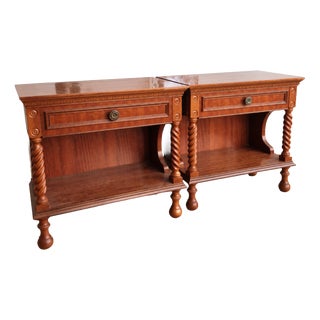Mahogany Nightstands with Twisted Brackets, 1950, Set of 2 For Sale