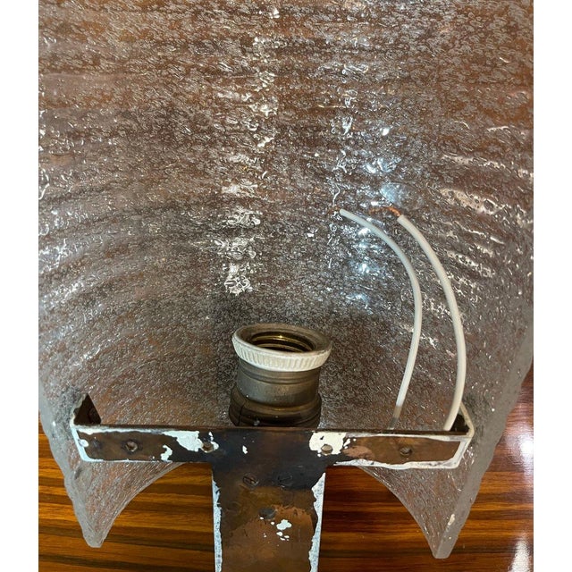 Art Deco Wall Lamp in Murano Glass, Copper and Brass, 1940s For Sale - Image 6 of 8