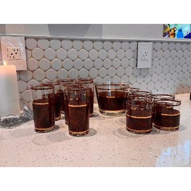 1960s Vintage Culver Tortoiseshell 22k Gold Cocktail Service, 14 Pieces For Sale - Image 11 of 11