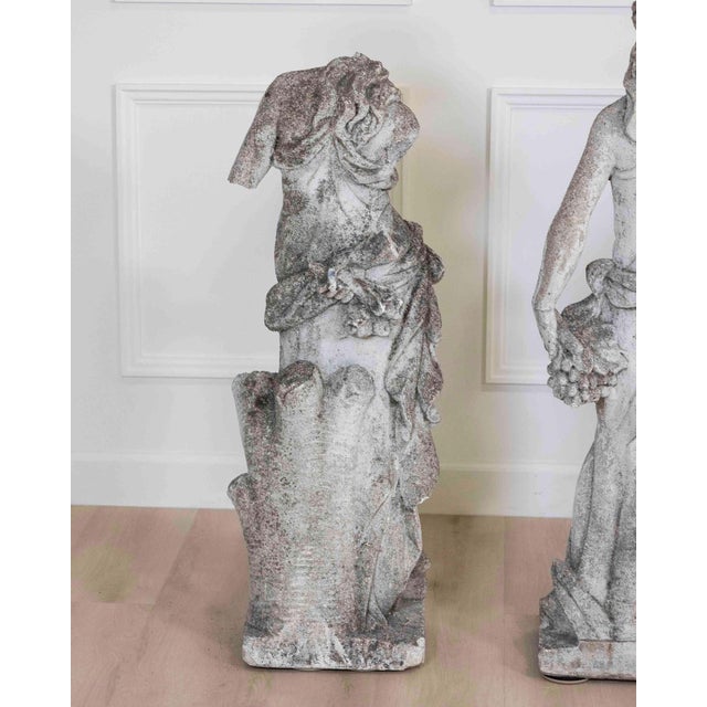 Set of Four Italian 1930s Neoclassical Garden Sculptures, The Four Seasons For Sale - Image 14 of 15