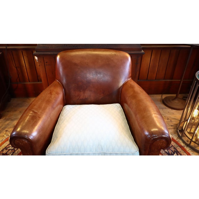 Animal Skin Burlington Library Club Fireside Armchair in Leather from Laura Ashley, 2010s For Sale - Image 7 of 18