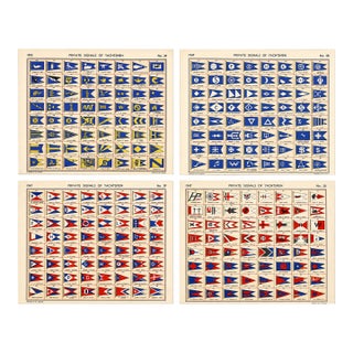 Original Lloyd's Register of Yachts "Private Signals of Yachtsmen" Reference Pages – Set of 4 – Year 1947 Group G For Sale