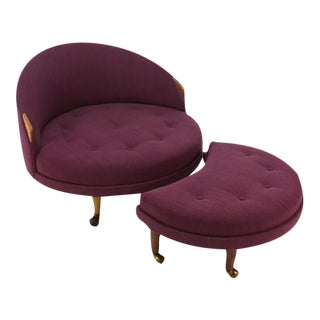 Adrian Pearsall Havana Round Chair and Ottoman For Sale
