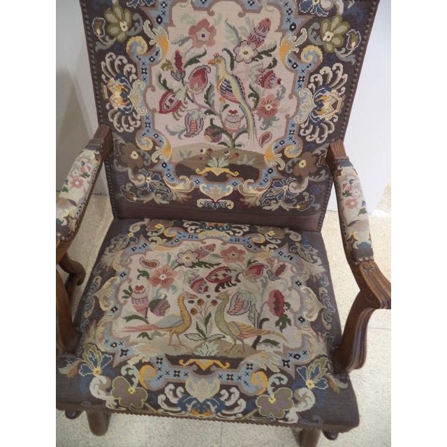 Antique French Needlepoint Chairs A Pair Chairish