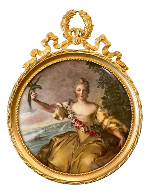 Portrait of the Marquise d'Antin in Bronze and Porcelain from Limoges, 1920s