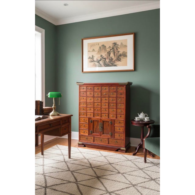 Vintage 45-Drawer Chinese Apothecary Chest – Solid Elm (Yumu) Pagoda Cabinet For Sale - Image 14 of 14