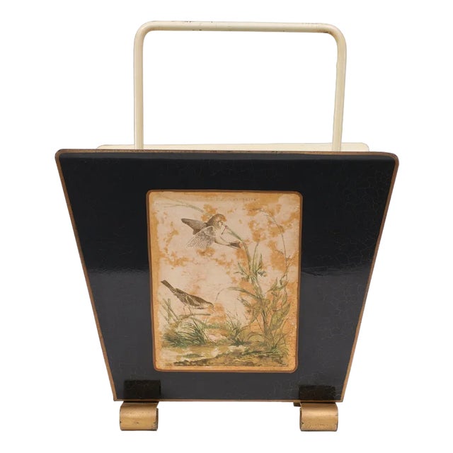 English Metal Magazine Rack, 1950s For Sale