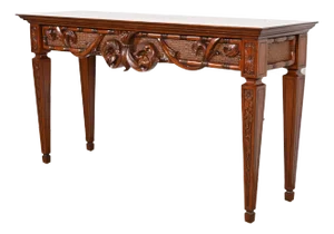 Ethan Allen French Regency Louis XVI Carved Mahogany Console Table or Server