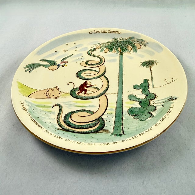 Sarreguemines Benjamin Rabier Childs Plate, Au Pays Des Surprise For Sale In Philadelphia - Image 6 of 8