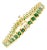 6 Carat Emerald & 1.5 Carat Diamond Tennis Bracelet 14 Karat Yellow Gold S-Shape For Sale