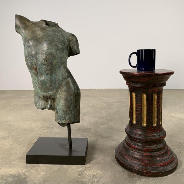 Bronze Male Torso Sculpture, Classical Fragment Figure - 29” Tall For Sale - Image 9 of 9