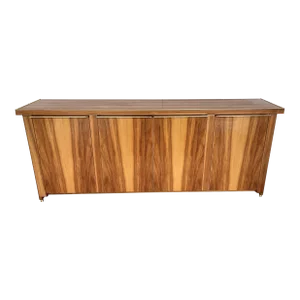 Wood and Brass Sideboard. Italy, 1980s
