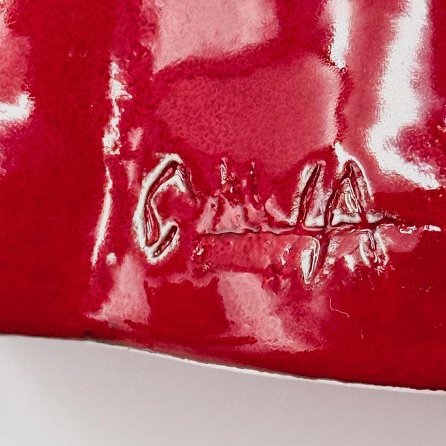 Ceramic Vintage Ceramic La Linea Figurines in Red by Osvaldo Cavandoli, 1960s, Set of 5 For Sale - Image 7 of 11